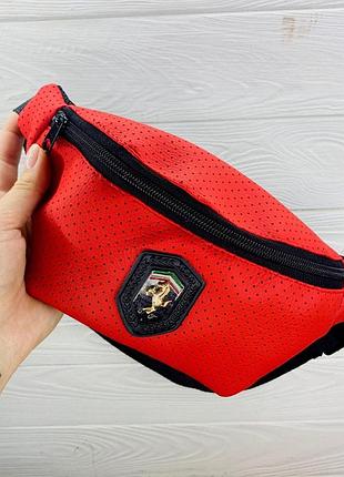 Бананка красная перфорированная кожзаменитель ferrari