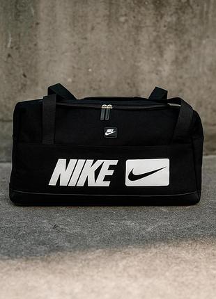 Сумка с большим лого nike черная 4