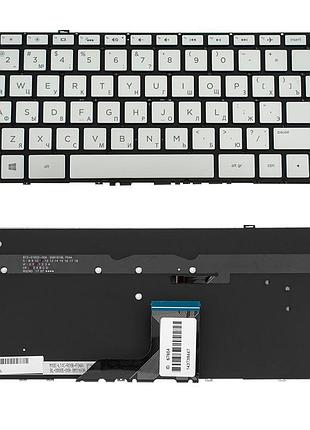 Клавіатура для ноутбука hp (envy: 13-ad series) rus, silver, без фрейма, підсвічування клавіш
