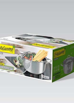 Каструля нержавіюча maestro 240 мм x 5.8 л (mr-3519-24)