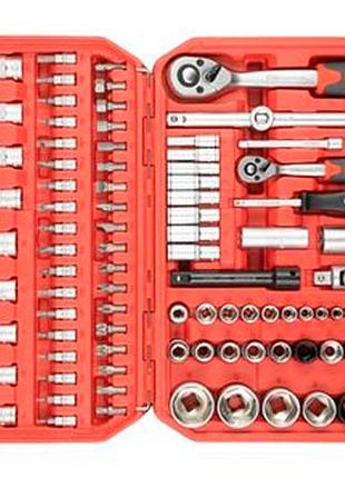 Набор инструмента intertool 1/4" x 1/2" x 111ед red (et-9110) 2