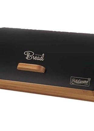 Хлебница maestro 355 x 250 x 160мм черная (mr-1775-black)