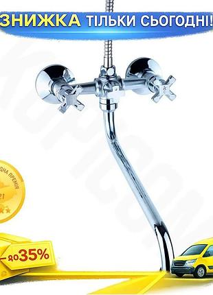 Смеситель для ванны aquatica qn ½ дюйма с изогнутым гусаком и встроенным дивертором для удобной подачи в ku-22