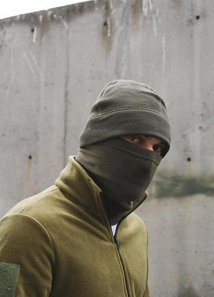 Баф флисовый хаки без лого 8
