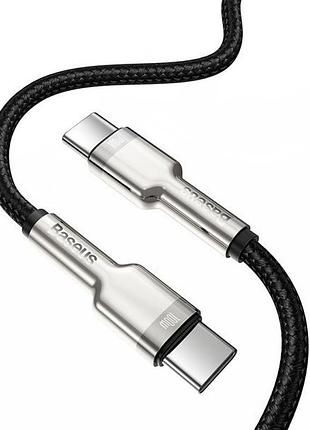 Дата кабель baseus cafule metal type-c to type-c 100w (2m) (catjk-d) 2