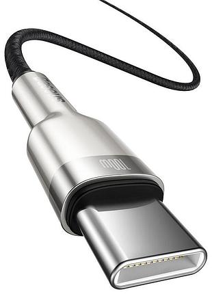 Дата кабель baseus cafule metal type-c to type-c 100w (2m) (catjk-d) 3