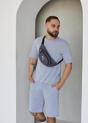 Бананка puma серая с белым лого 2