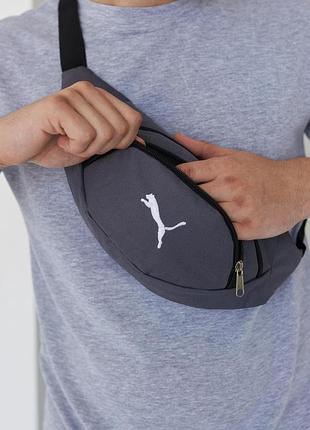 Бананка puma серая с белым лого 3