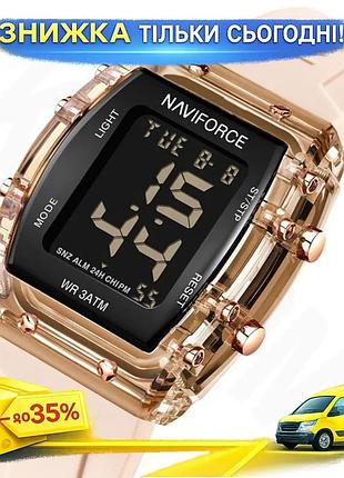 Часы женские naviforce lady sport кварцевые с японским механизмом 35х14 мм черный каучуковый ремешок под ku-22