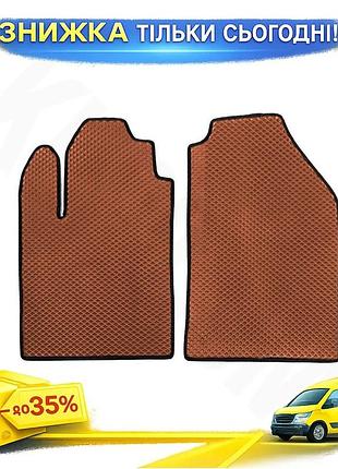 Килимки eva коричневі для ford connect 2006-2009 2шт гумові килимки для салону авто захисту від бруду ku-22