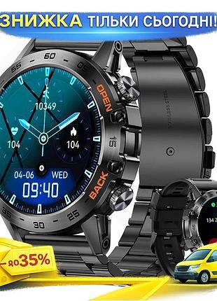 Смарт-годинник smart delta k52 black з oled екраном пульсометром фітнес трекером 22 мм для чоловіків ku-22