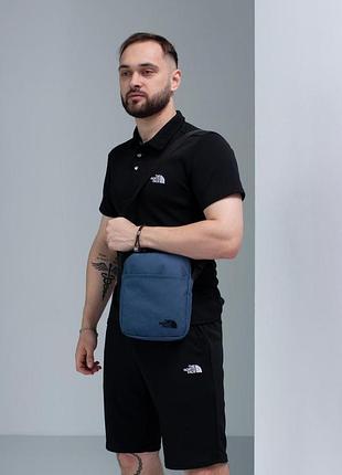 Барсетка tnf синя, чорне лого 4