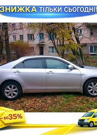 Ветровики hic для toyota camry 2006-2011 4шт дефлекторы окон самоклейка защита от дождя и ветра ku-22