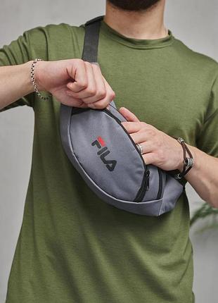Бананка fila серая, черное лого