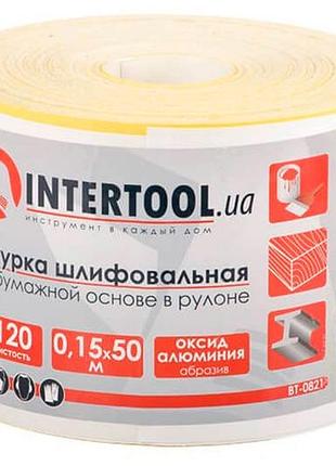 Шліфувальна шкурка intertool 115 мм x 50 м x p120 папір (bt-0821)