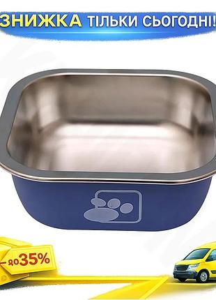 Миска для собак котов taotaopets 1910002 металлическая blue 160 мм ku-22