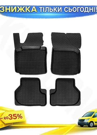 Килимки гумові з бортом 4 шт polytep для volkswagen passat b7 2012-2015 захисні килимки в салон для авто ku-22