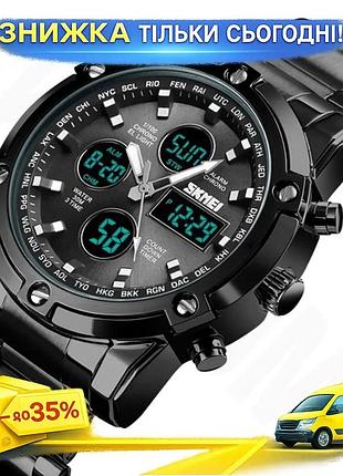 Часы skmei molot limited allblack спортивный кварцевый черный 49х17 мм минеральное стекло 3 атм для мужч ku-22