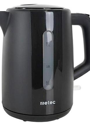 Электрочайник пластиковый metec 1.7л черный (700035)