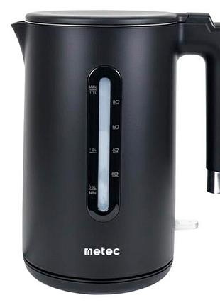 Электрочайник пластиковый metec 1.7л черный (700039)