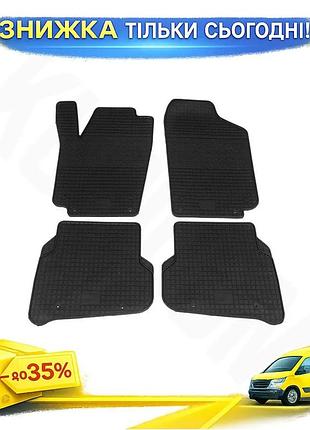 Килимки гумові 4 шт polytep для volkswagen polo 2010-2017 модельні захисні килимки для авто салону ku-22