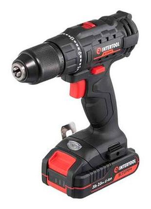 Шуруповерт акумуляторний intertool 20в x 2ач li-ion storm (wt-0350)
