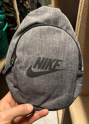 Слинг nike темно-сірий меланж, чорне лого #