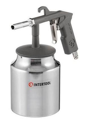 Пневмопистолет пескоструйный intertool нижний бак 1000 мл 8bar (pt-0705)