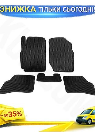 Килимки eva чорні для nissan almera b10 classic 2006-2012 гумовий килимок для захисту салону авто ku-22