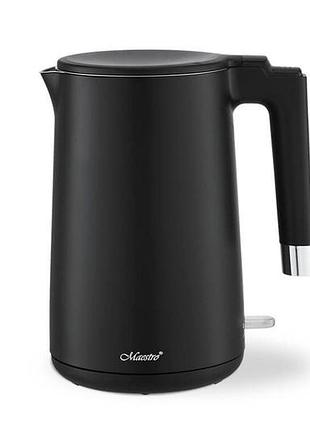 Електрочайник нержавіючий maestro 1.7л чорний (mr-026-black)