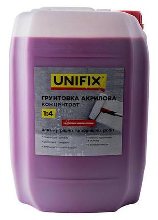 Грунтовка акриловая unifix 10 кг x 1:4 концентрат с индикатором (951120)
