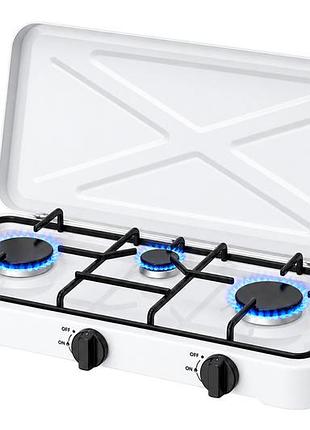 Плита газова настольна на 3 конфорки ???х???х???мм з кришкою эмаль (6003)