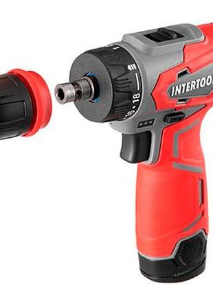 Шуруповерт аккумуляторный intertool 12в x 1.5ач li-ion dfr (dt-0314)