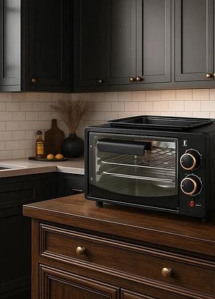 Багатофункційна міні-піч hoffmans 12l 800w hm-748 • багатофункційна настільна міні-піч 5