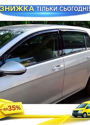 Вітровики hb для volkswagen golf 7 e-golf 4 шт дефлектори вікон самоклейка ku-22