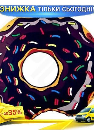 Пляжний килимок donut коричневий розмір 143 см стильний для відпочинку на природі та пляжі ku-22