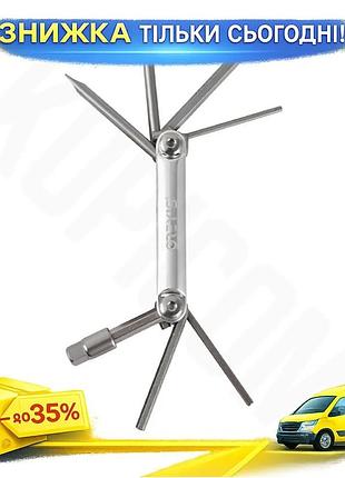 Ku мультитул grey's 9 universal fit в 1 для велосипеда с шестигранниками 2-8 мм и отвертками плоская к uni2l_k
