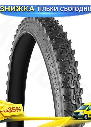 Ku покрышка велосипедная grey's universal fit 24x2.125 черная шина для городских велосипедов резина дл uni2l_k