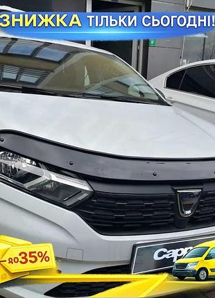 Дефлектор капота eurocap для dacia sandero 2021- захисний елемент для авто від бруду та снігу ku-22