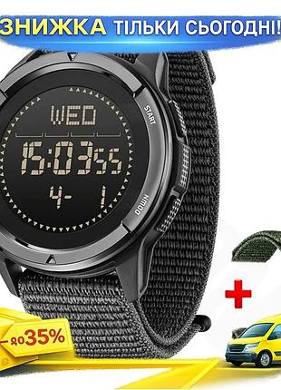 Годинник north edge alps black чоловічий тактичний з компасом карбон 45 мм водостійкий 5 атм чорний з ре ku-22