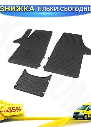 Килимки гумові polytep для volkswagen t5 transporter 2003-2010 3 шт захисні в салон для авто ku-22