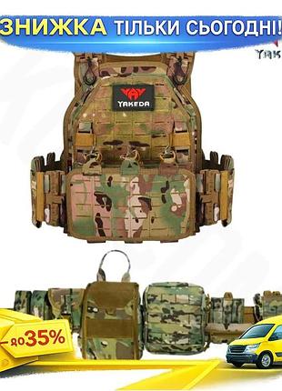 Плитоноска yakeda с панелью под 3 магазина ак ar боковые итоги для военных тактическая жилетка ku-22