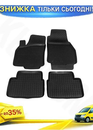 Килимки гумові з бортом polytep для opel astra g classic 1998-2012 4 шт захисні килимки в салон для авто ku-22