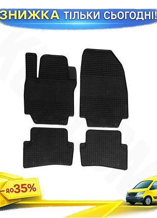Гумові килимки з бортом 4 шт polytep для renault captur 2013-2019 захисні килимки для салону авто ku-22