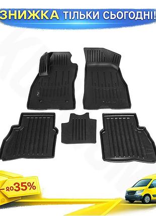 Килимки stingray 3d для opel combo 2012-2018 5 шт поліуретанові гумові килимки для захисту салону авто ku-22