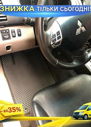 Килимки eva чорні для mitsubishi pajero sport 2008-2015 модельні гумові килимки для салону 5 штук ku-22
