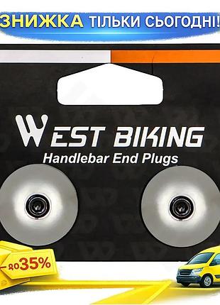 ©➀заглушки в руль west biking yp0804058 серебристые алюминиевые заглушки для велосипеда защита от пыли и в