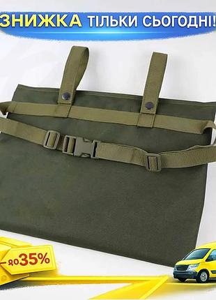 Каремат для сидіння олива з кріпленням на пояс ізолон 15мм 280x380x17 см ku-22