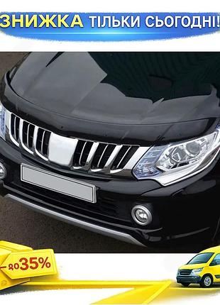 Дефлектор капота eurocap для mitsubishi l200 2015-2019 мухобойка защитный элемент для автомобиля ku-22