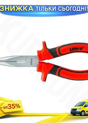 Ku длинногубцы прямые 180мм universal fit vde 1000в crv изолированные для работы с электричеством плос uni2l_k